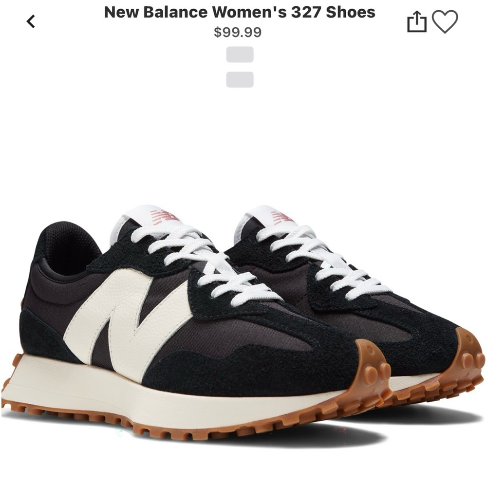 New Balance 327’s women’s athletic shoes leather & suede combo Black/Tan/White